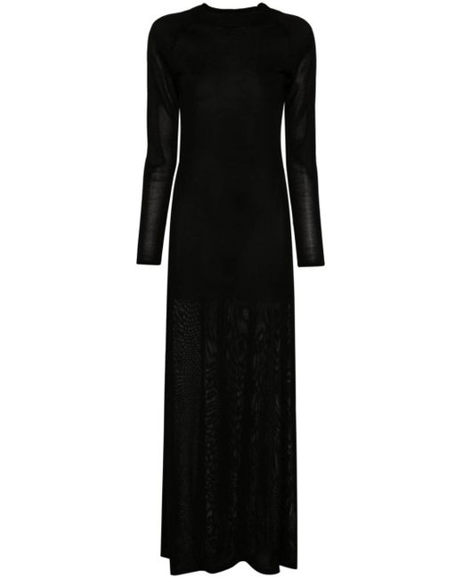 Khaite Black Sheer Maxi Dress