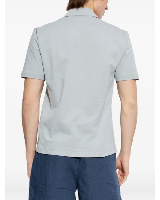Eleventy Gray Buttoned Polo Shirt for men