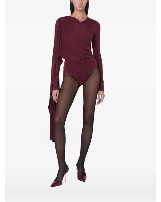 ANDAMANE Purple Xenia Cape-Effect Bodysuit