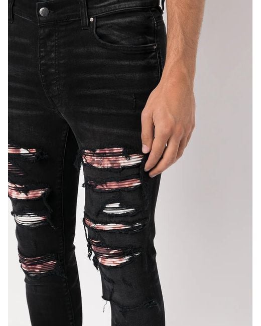 Amiri Black Tie-dye Bandana Thrasher Jeans for men