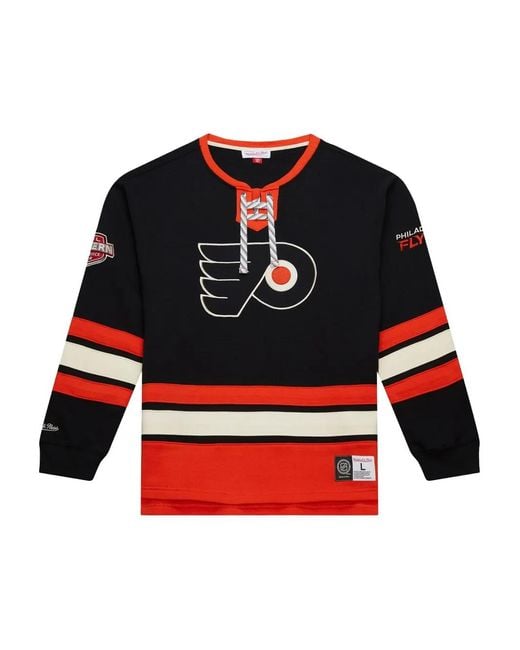 Mitchell & Ness Red Philadelphia Flyers Lace-Up Pullover
