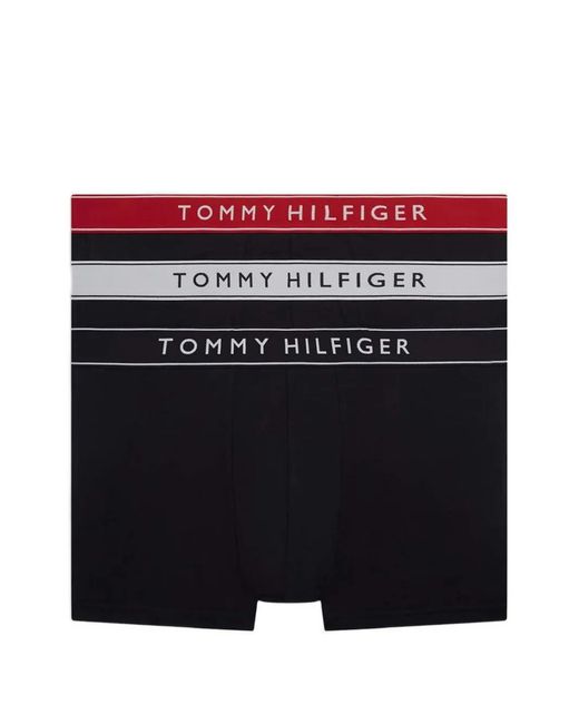 Tommy Hilfiger Black Logo-Waistband Boxers (Pack Of Three) for men