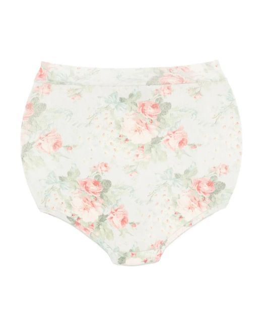 Simone Rocha White Floral-Print Brief