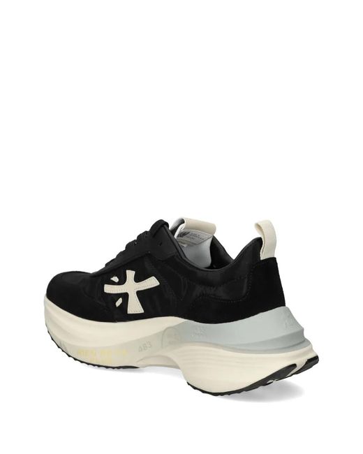 Premiata Black Hill Logo Detail Sneakers