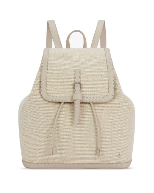 Agnes B. Natural Leather-trimmed Cotton Backpack