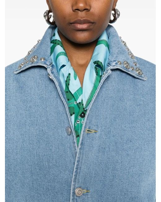 Chaqueta vaquera con apliques Coperni de color Blue
