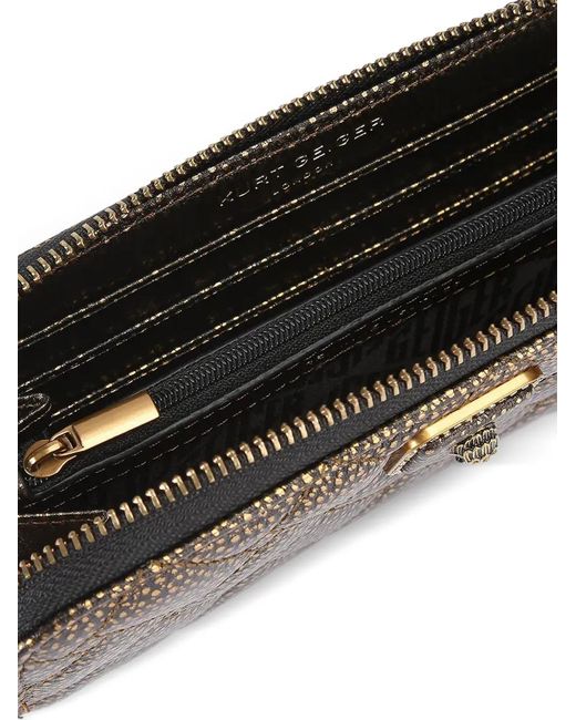 Kurt Geiger Brown Quilted Zip-Fastening Wallet