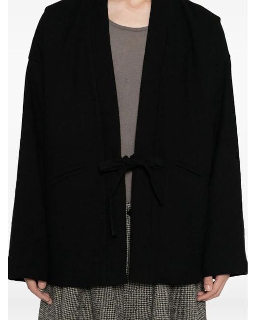Uma Wang Black V-Neck Puffer Jacket for men