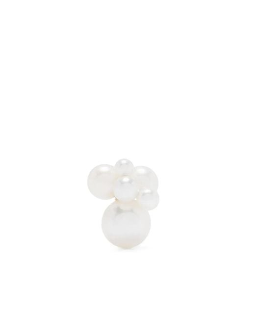 Sophie Bille Brahe White 14Kt Bisou Stud Earring