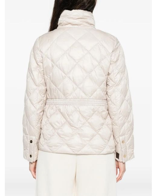 Max Mara White Quilted-Design Zip-Up Jacket