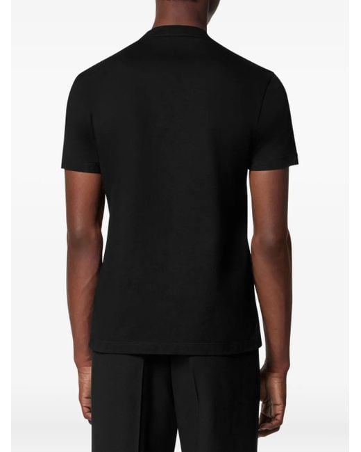 Versace Black Architectural Baroque-Embroidered T-Shirt for men