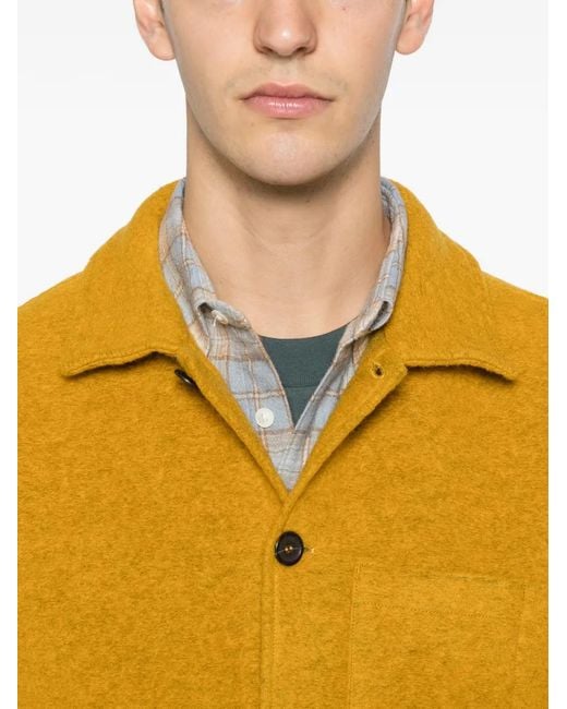 Universal Works Yellow Single-breasted Shirt Jacket for men
