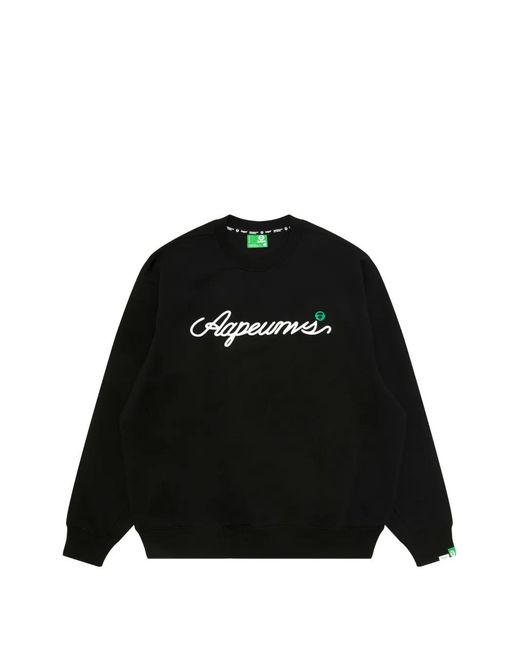 Aape By A Bathing Ape Black Logo-Embroidered Sweatshirt for men