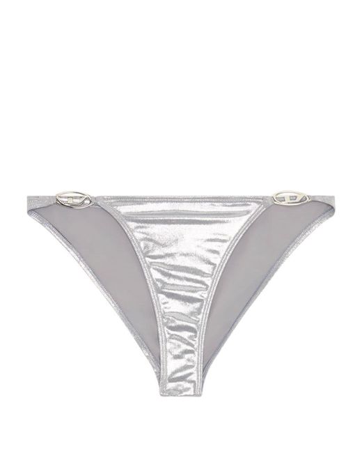 DIESEL White Bfpn-irina-o Metallic-effect Bikini Bottoms