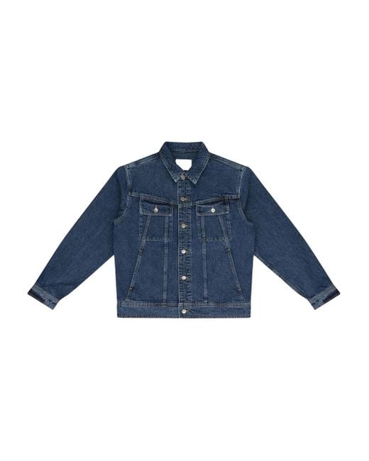 Aimé Leon Dore Blue Panelled Denim Jacket for men