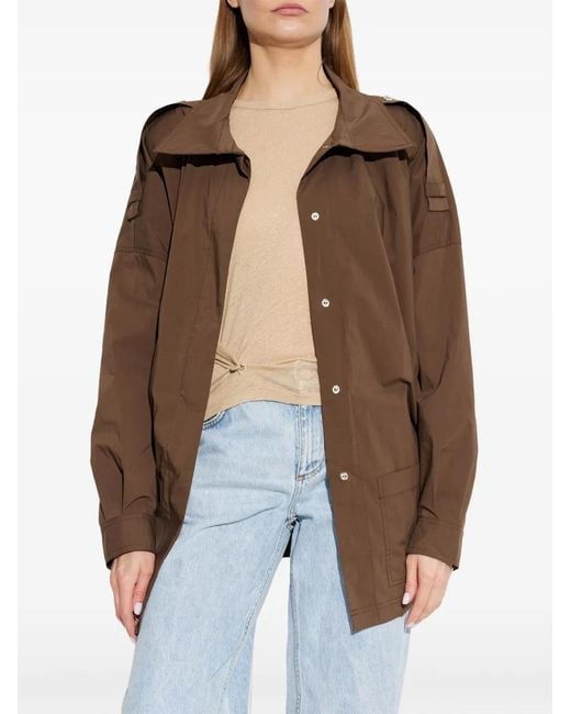 IRO Brown Epaulette-Detail Jacket