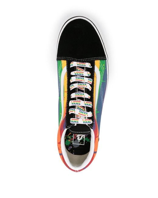 Vans Rainbow Drip Old Skool Shoes in Black | Lyst