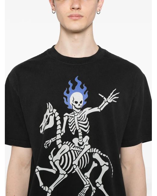 Melt Black Graphic-Print T-Shirt for men