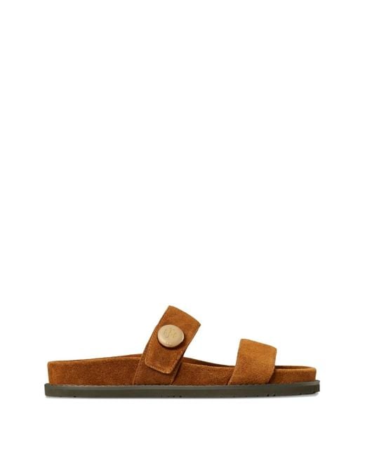 Tory Burch Brown Romy Sport Slide Sandals