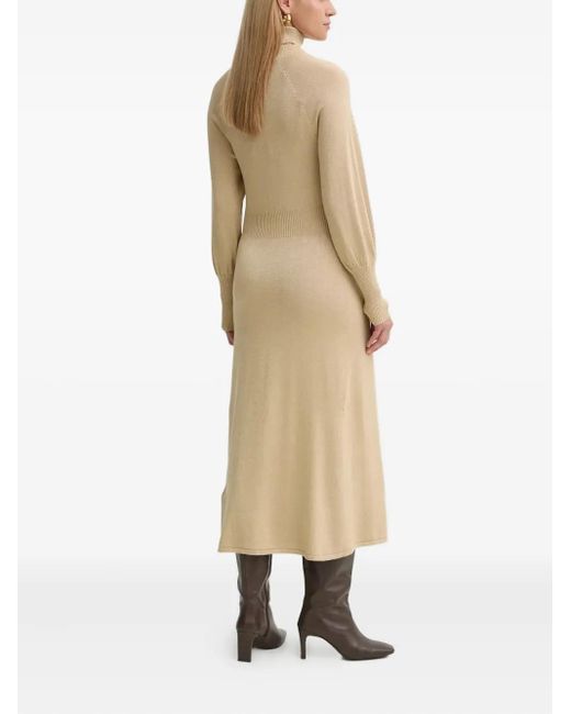 Bruuns Bazaar Natural Anemonesbbmaisy Turtleneck Long-Sleeved Midi Dress