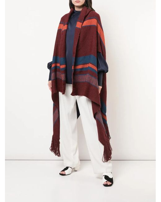 Voz Red Cascade Shawl Wrap