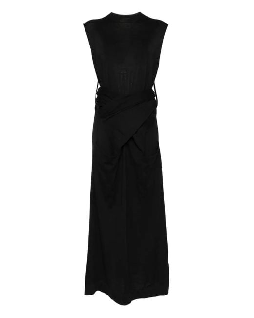 Vestido con efecto cruzado Jil Sander de color Black
