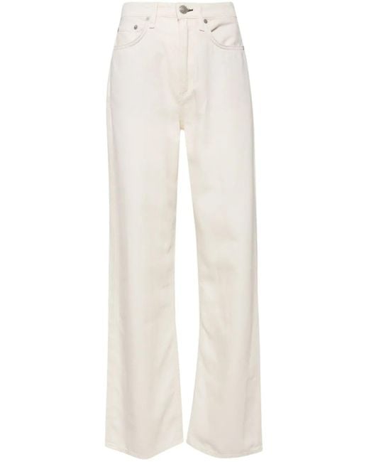 Rag & Bone White Featherweight Logan Straight-Leg Jeans
