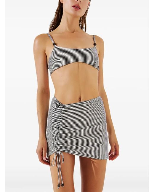Karl Lagerfeld Gray Ikon Striped Pareo
