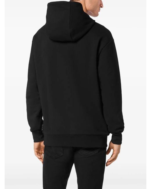 Philipp Plein Black Iconic Plein Hoodie for men