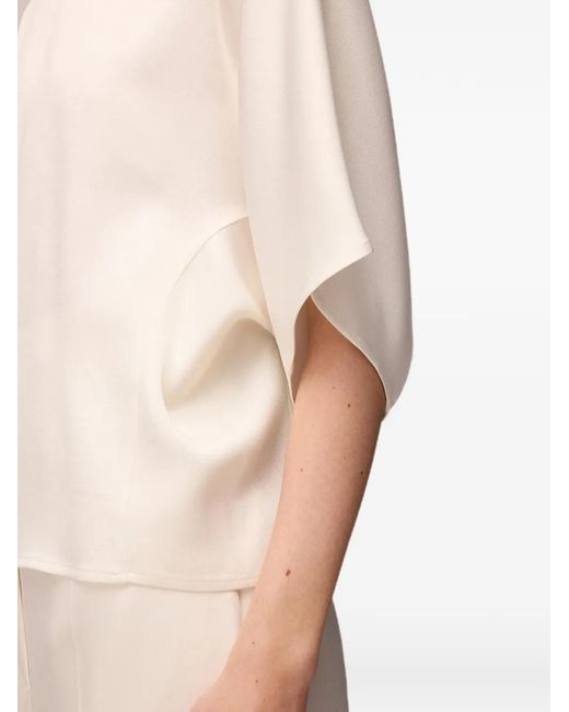 RETORI White Keyhole-Back Satin Top