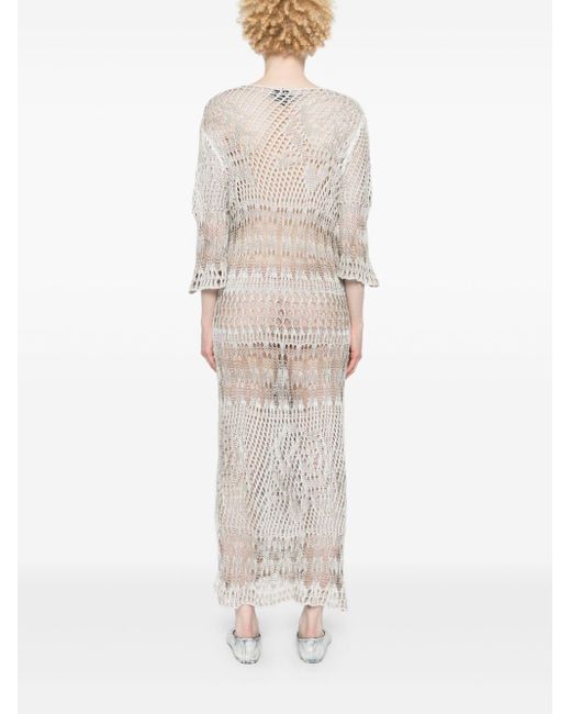 Avant Toi White Crochet-knit Maxi Dress