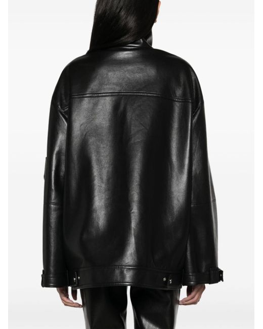 Nanushka Black Silva Panelled Faux-leather Jacket
