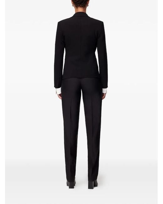 Another Tomorrow Black Doppio Cropped Blazer