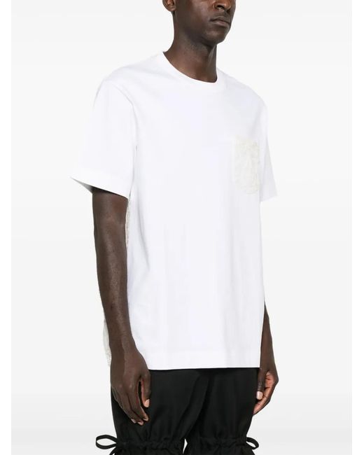 T-Shirt À Empiècement En Dentelle Simone Rocha pour homme en coloris White