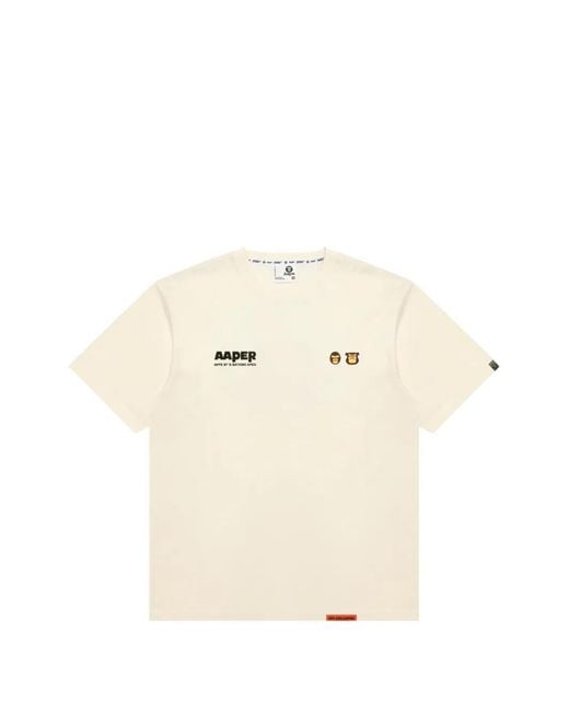Aape By A Bathing Ape White Logo-Print T-Shirt for men