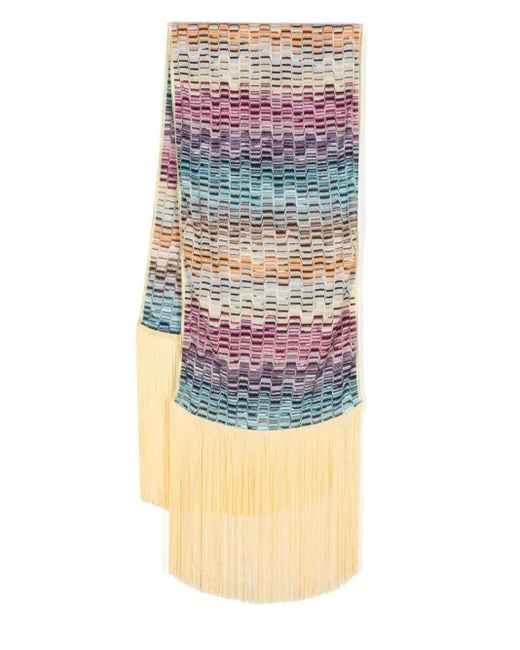 Missoni フリンジ ニットスカーフ Yellow
