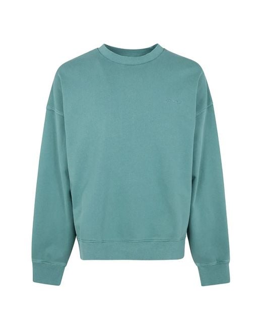 Carhartt Green Benton Garment-Dyed Embroidered-Logo Sweater for men