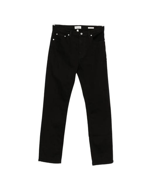 FRAME Black Modern Straight Mid-Rise Jeans for men