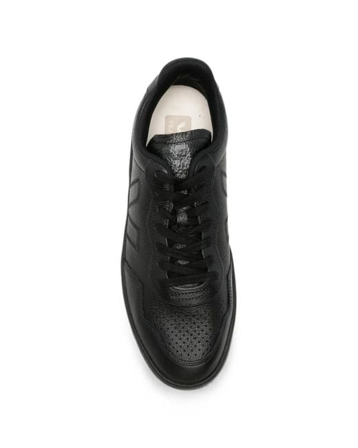 Veja Black V-90 Leather Sneakers