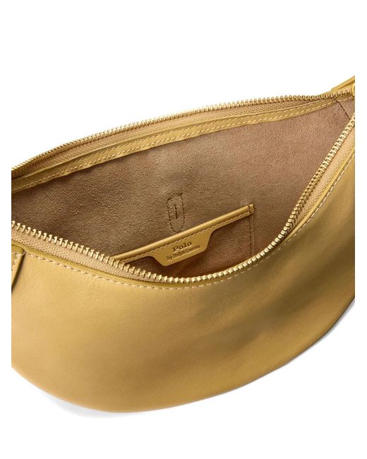 Polo Ralph Lauren Metallic Polo Id Leather Shoulder Bag