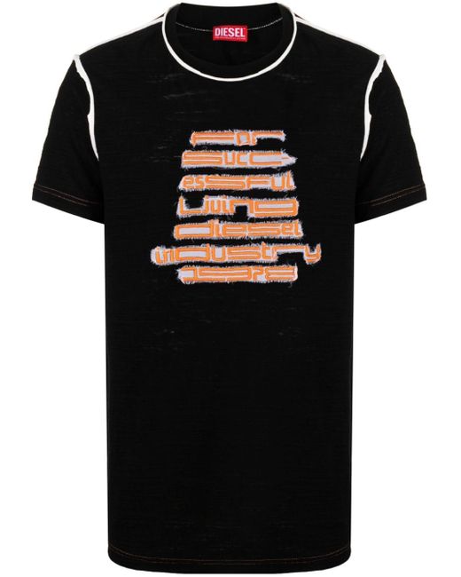 DIESEL Black T-diegor-raw-n2 Cotton T-shirt for men