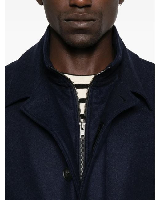 Cappotto Con Zip di Fay in Blue da Uomo