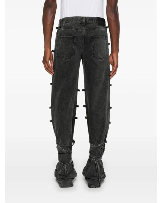 McQueen Black Tied Jeans for men