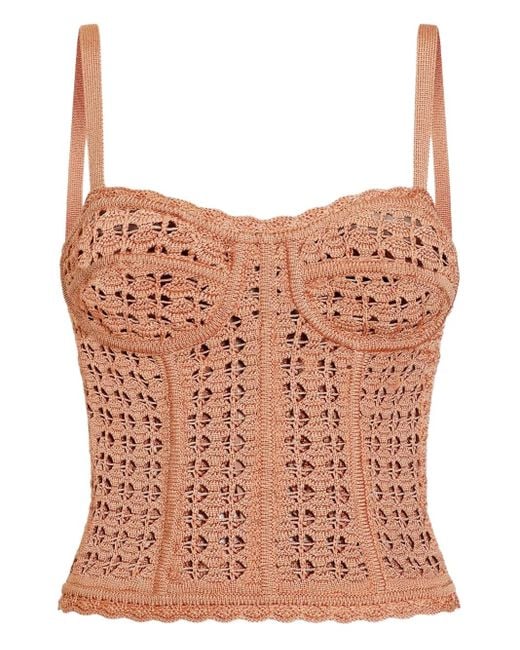 Dolce & Gabbana Brown Crochet-Knit Top
