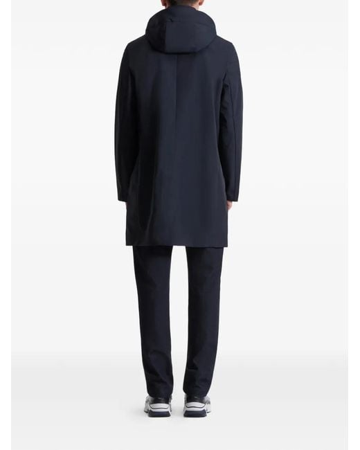 Fusalp Blue Hooded Single-Breasted Coat for men