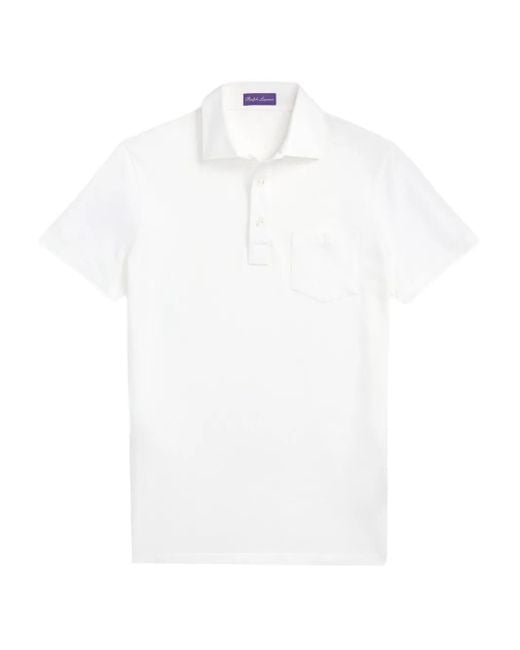 Ralph Lauren White Piqué Polo Shirt for men