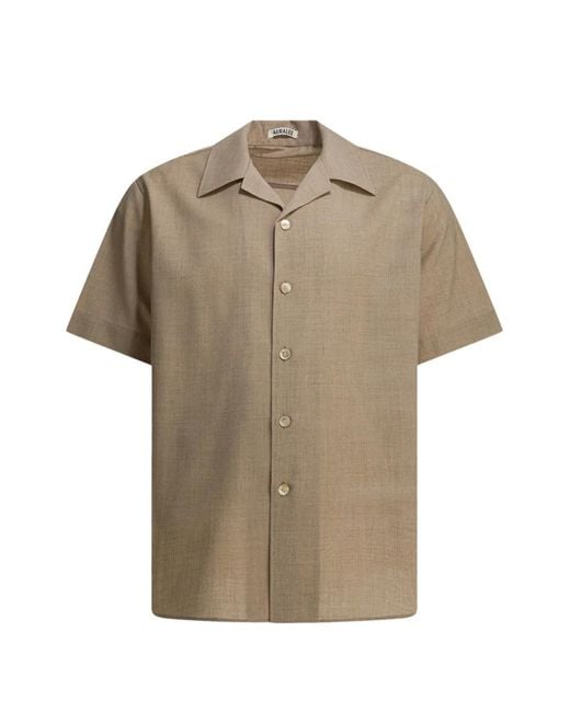 Auralee Natural Short-Sleeve Cashmere Shirt for men