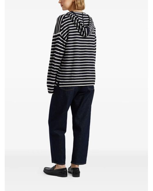 Chinti & Parker Blue Breton Heart Striped Hoodie
