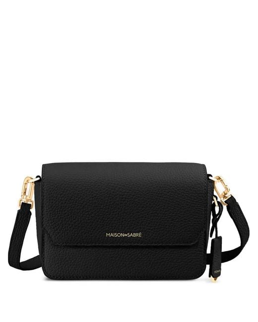 Maison De Sabre Black Mini Leather Flap Bag
