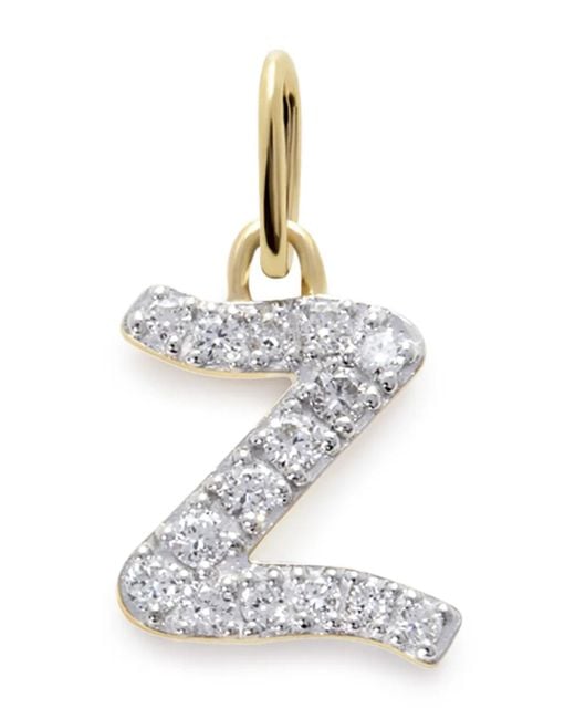 Monica Vinader White 14Kt Gelbgoldhalskette Mit Z-Anhänger Mit Diamant